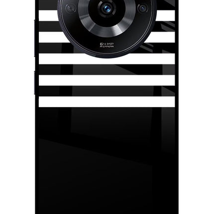 Black and White Print Realme Narzo 60 5G Glass Case Back Cover by Casekaro