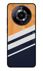 Blue and white wooden Realme Narzo 60 5G Glass Case Back Cover by Casekaro