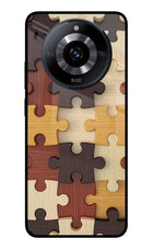Wooden Puzzle Realme Narzo 60 5G Glass Case Back Cover by Casekaro