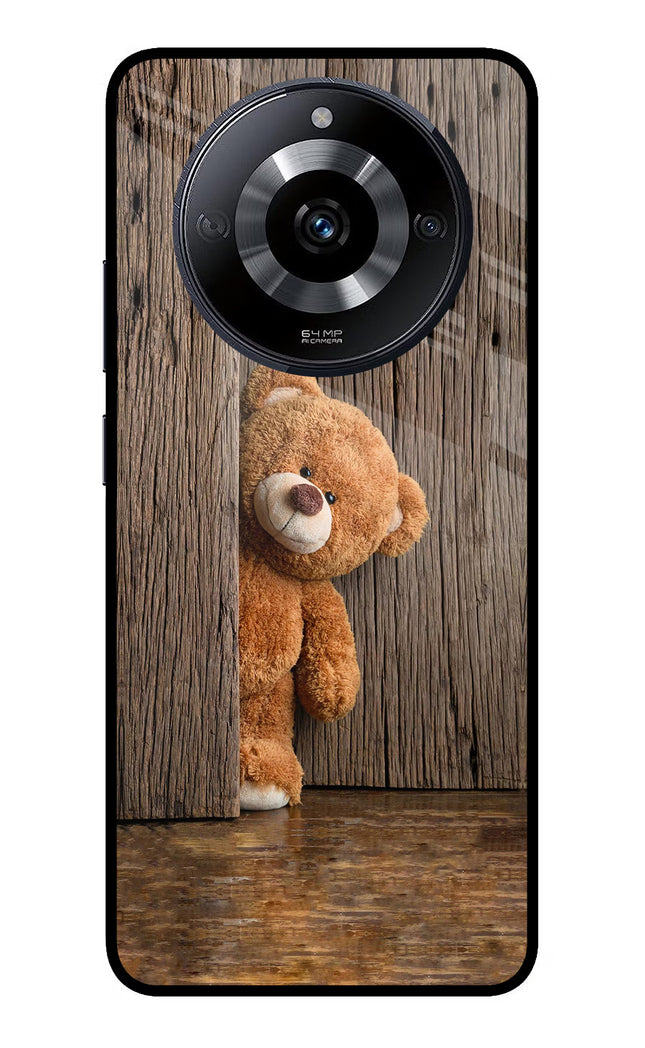 Teddy Wooden Realme Narzo 60 5G Glass Case Back Cover by Casekaro