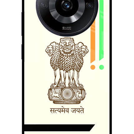 Satyamev Jayate Brown Logo Realme Narzo 60 5G Glass Case Back Cover by Casekaro