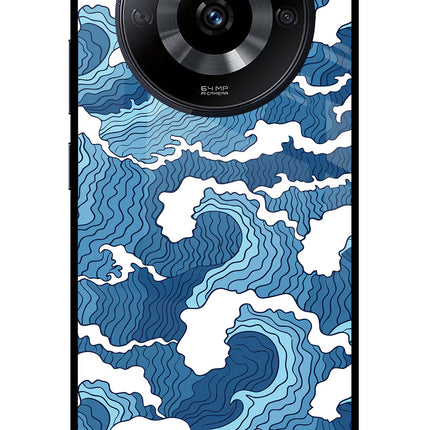 Blue Waves Realme Narzo 60 5G Glass Case Back Cover by Casekaro