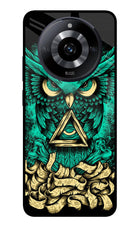 Green Owl Realme Narzo 60 5G Glass Case Back Cover by Casekaro