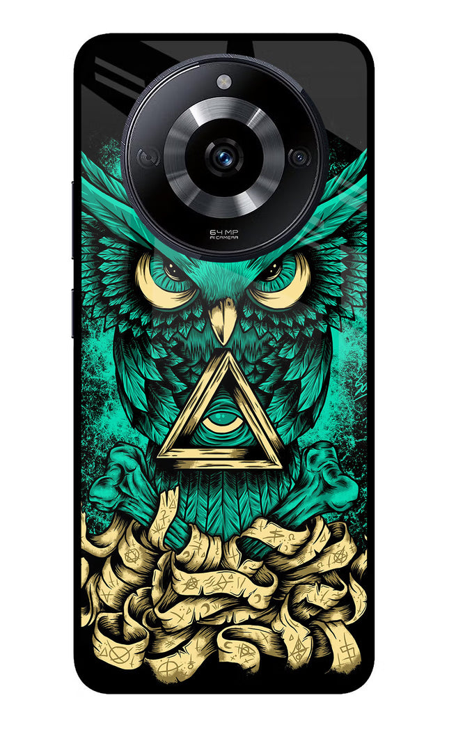 Green Owl Realme Narzo 60 5G Glass Case Back Cover by Casekaro