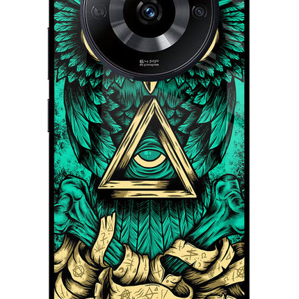 Green Owl Realme Narzo 60 5G Glass Case Back Cover by Casekaro
