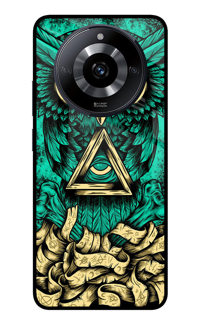 Green Owl Realme Narzo 60 5G Glass Case Back Cover by Casekaro