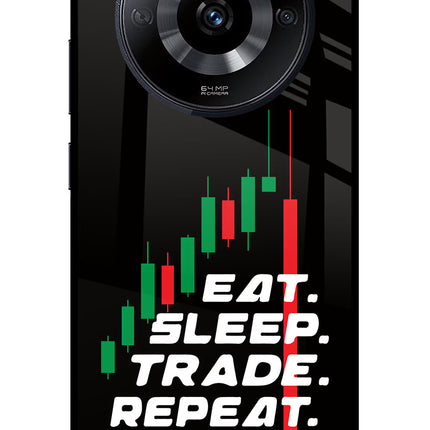Eat Sleep Trade Repeat Realme Narzo 60 5G Glass Case Back Cover by Casekaro