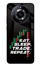 Eat Sleep Trade Repeat Realme Narzo 60 5G Glass Case Back Cover by Casekaro