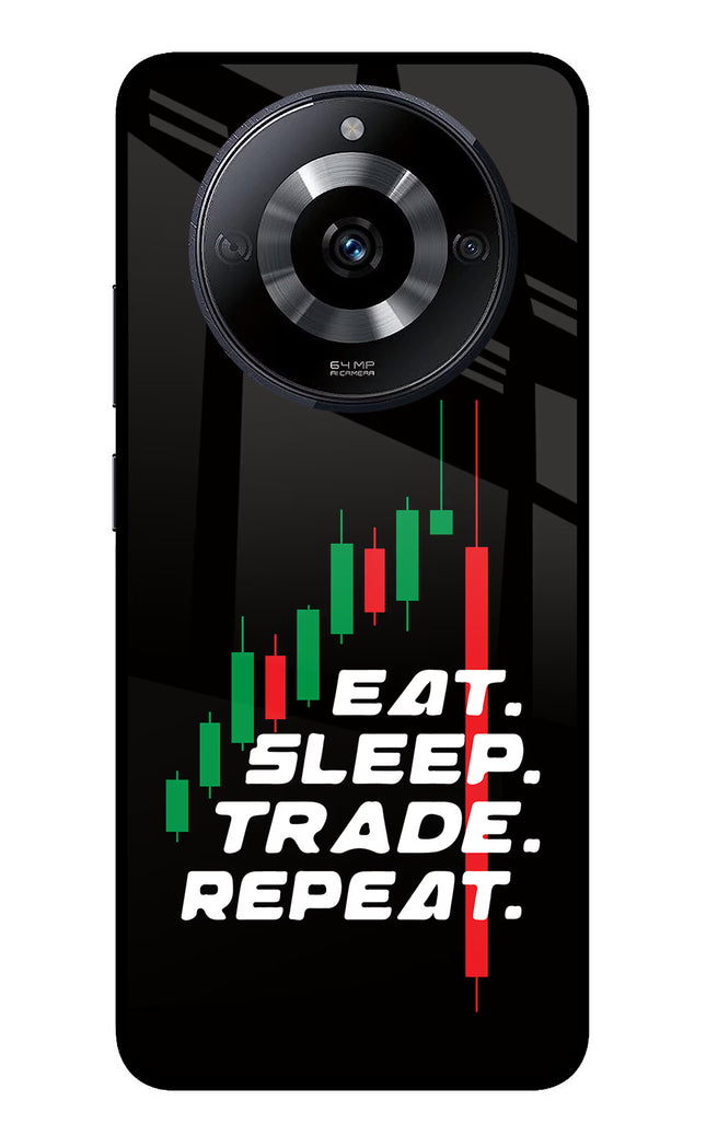 Eat Sleep Trade Repeat Realme Narzo 60 5G Glass Case Back Cover by Casekaro