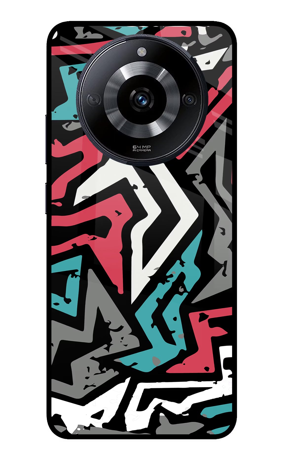 Geometric Graffiti Realme Narzo 60 5G Glass Case