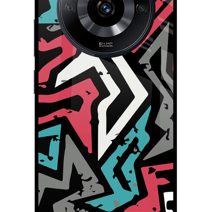 Geometric Graffiti Realme Narzo 60 5G Glass Case Back Cover by Casekaro