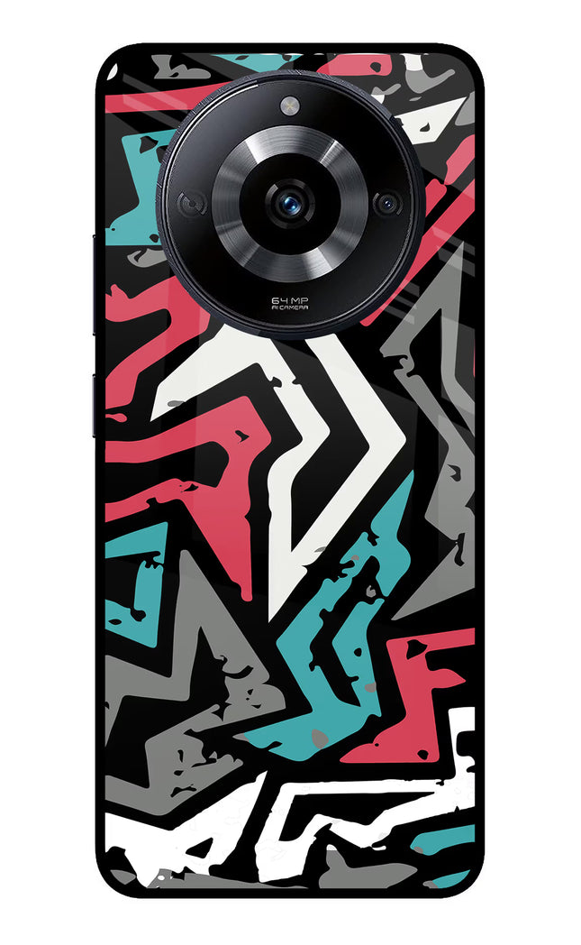Geometric Graffiti Realme Narzo 60 5G Glass Case Back Cover by Casekaro