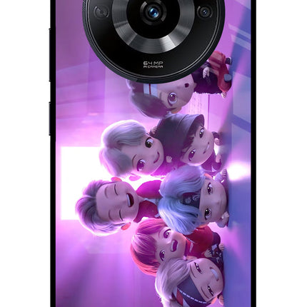 BTS Chibi Realme Narzo 60 5G Glass Case Back Cover by Casekaro