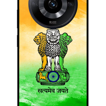 Satyamev Jayate Flag Realme Narzo 60 5G Glass Case Back Cover by Casekaro