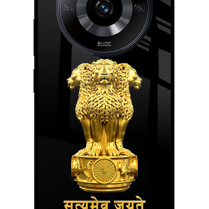 Satyamev Jayate Golden Realme Narzo 60 5G Glass Case Back Cover by Casekaro