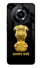 Satyamev Jayate Golden Realme Narzo 60 5G Glass Case Back Cover by Casekaro