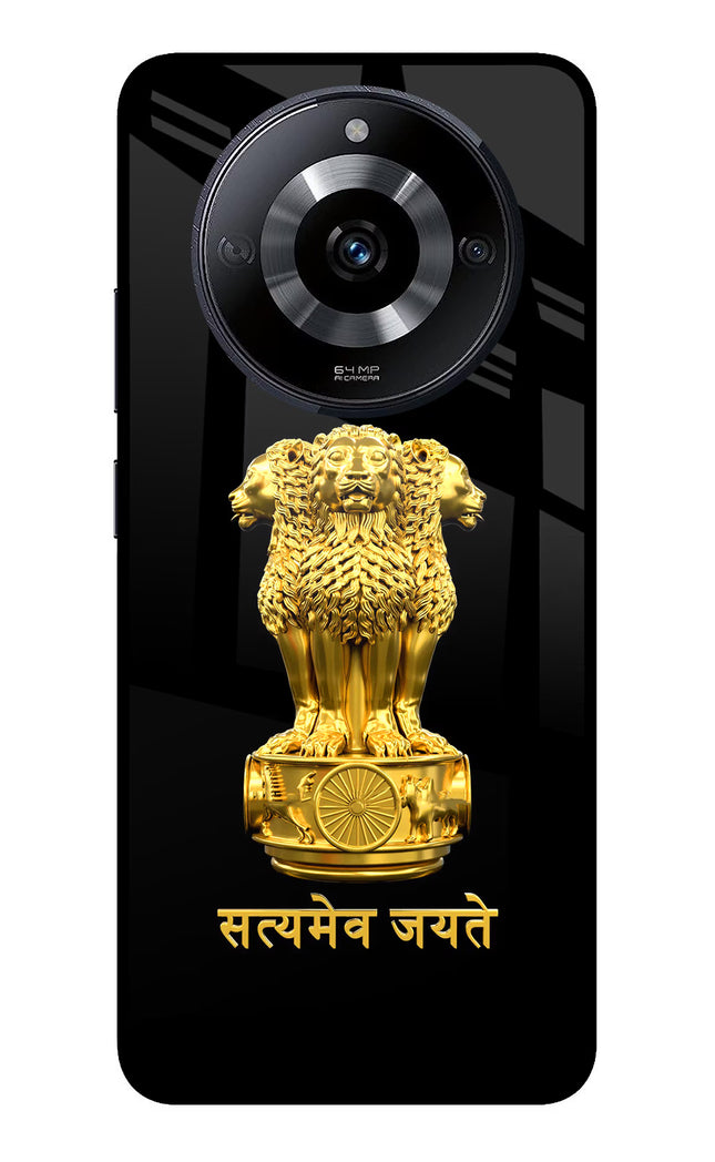 Satyamev Jayate Golden Realme Narzo 60 5G Glass Case Back Cover by Casekaro