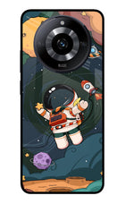 Cartoon Astronaut Realme Narzo 60 5G Glass Case Back Cover by Casekaro