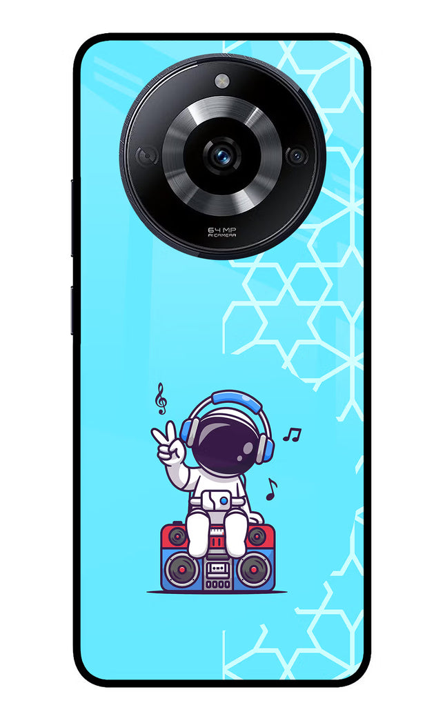 Cute Astronaut Chilling Realme Narzo 60 5G Glass Case Back Cover by Casekaro