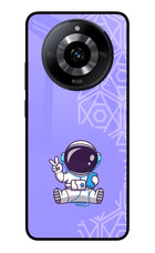 Cute Astronaut Chilling Realme Narzo 60 5G Glass Case Back Cover by Casekaro
