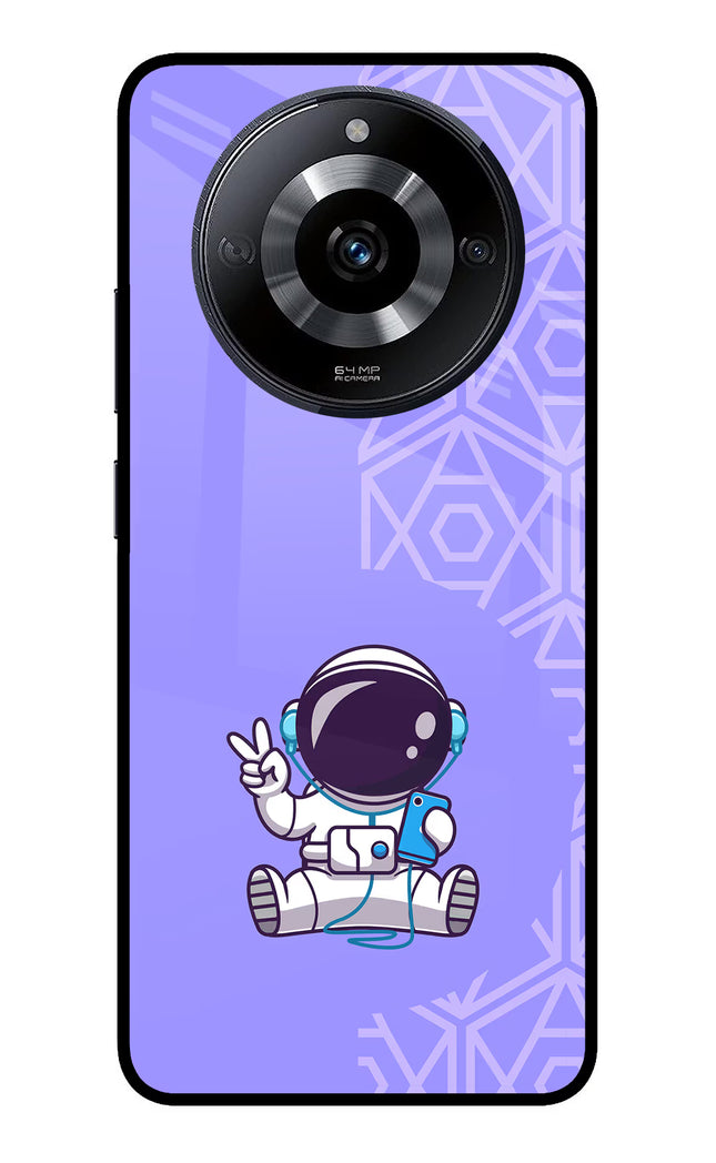 Cute Astronaut Chilling Realme Narzo 60 5G Glass Case Back Cover by Casekaro