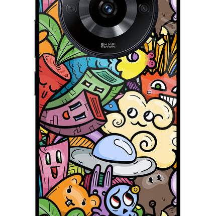 Veggie Doodle Realme Narzo 60 5G Glass Case Back Cover by Casekaro