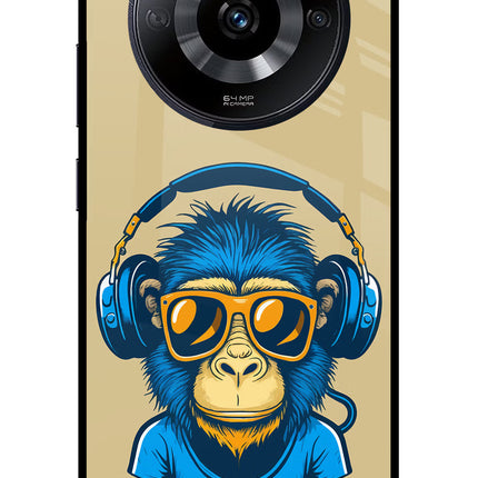 Monkey Headphone Realme Narzo 60 5G Glass Case Back Cover by Casekaro