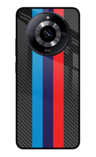 BMW Stripes Pattern Realme Narzo 60 5G Glass Case Back Cover by Casekaro