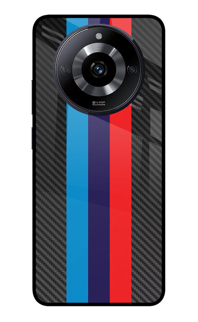 BMW Stripes Pattern Realme Narzo 60 5G Glass Case Back Cover by Casekaro