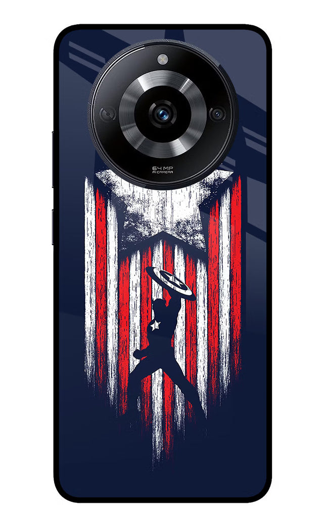 Captain America Marvel Art Realme Narzo 60 5G Glass Case Back Cover by Casekaro