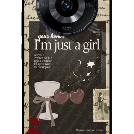 I am just a girl Realme Narzo 60 5G Glass Case Back Cover by Casekaro