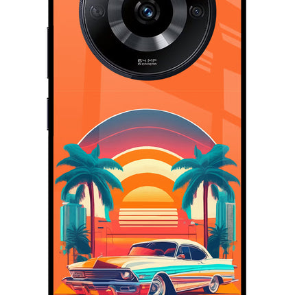Palm Drive 80s Realme Narzo 60 5G Glass Case Back Cover by Casekaro