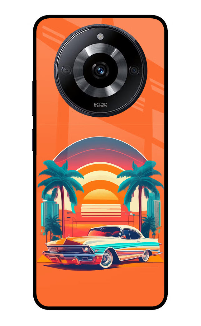 Palm Drive 80s Realme Narzo 60 5G Glass Case Back Cover by Casekaro