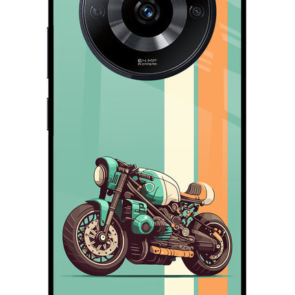 Striped Moto Drift Realme Narzo 60 5G Glass Case Back Cover by Casekaro