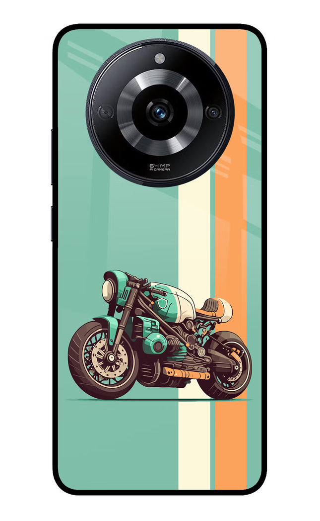 Striped Moto Drift Realme Narzo 60 5G Glass Case Back Cover by Casekaro
