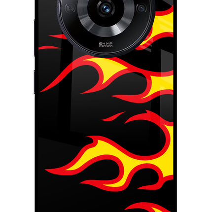Side Sweep Flames Realme Narzo 60 5G Glass Case Back Cover by Casekaro