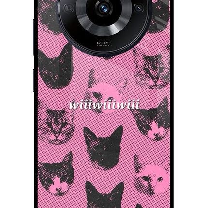 Pink Cats Realme Narzo 60 5G Glass Case Back Cover by Casekaro