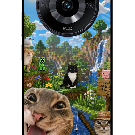 Minecraft Cat Chaos Realme Narzo 60 5G Glass Case Back Cover by Casekaro