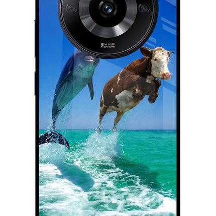 Dolphin vs Cow Realme Narzo 60 5G Glass Case Back Cover by Casekaro