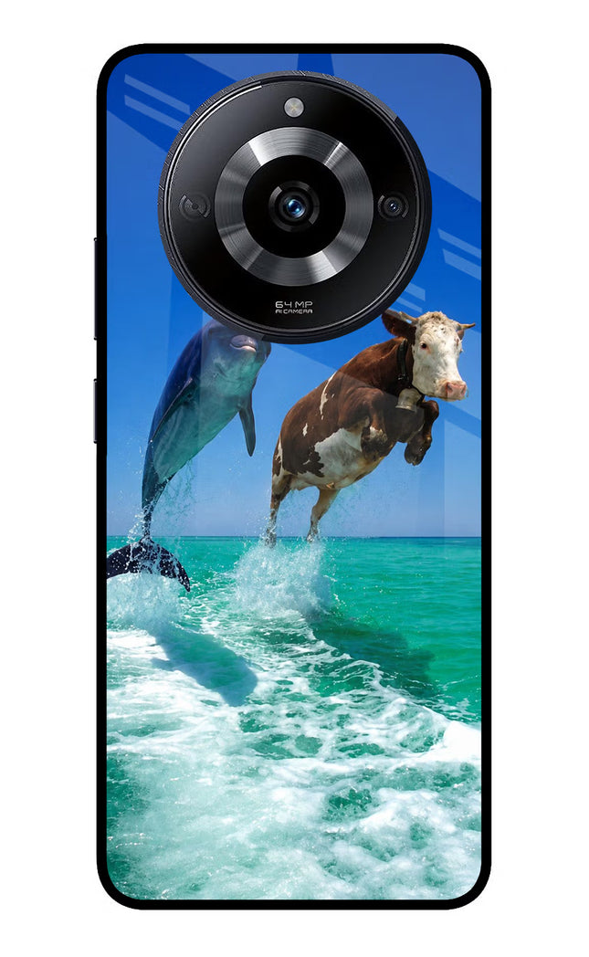Dolphin vs Cow Realme Narzo 60 5G Glass Case Back Cover by Casekaro