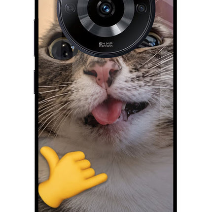 Silly Cat Call Realme Narzo 60 5G Glass Case Back Cover by Casekaro