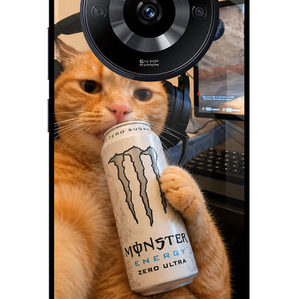 Gamer Cat Energy Realme Narzo 60 5G Glass Case Back Cover by Casekaro