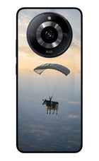 Skydiving Cow Realme Narzo 60 5G Glass Case Back Cover by Casekaro