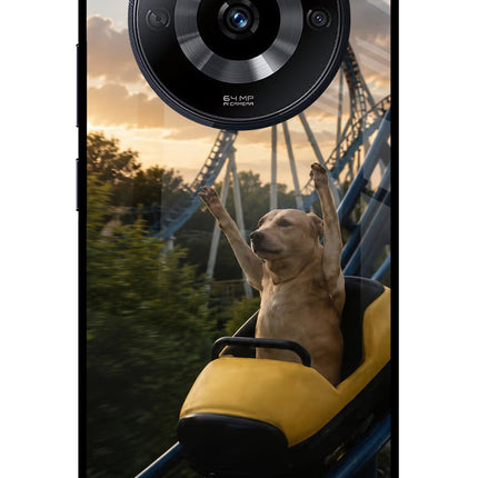Rollercoaster Dog Realme Narzo 60 5G Glass Case Back Cover by Casekaro