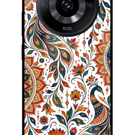 White Mayura Realme Narzo 60 5G Glass Case
