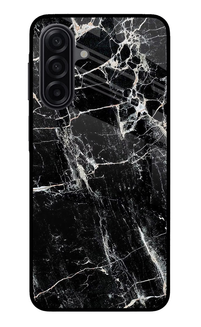 Black Marble Texture Samsung M17 5G Glass Case Back Cover by Casekaro