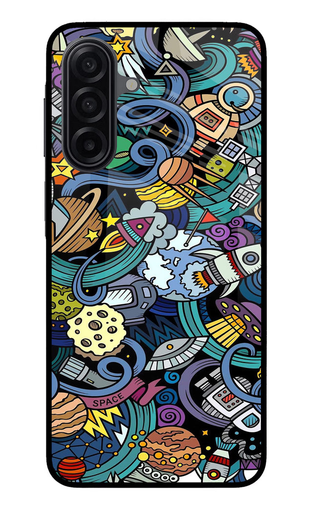 Space Abstract Samsung M17 5G Glass Case Back Cover by Casekaro