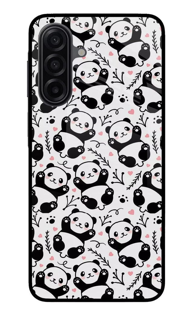 Cute Panda Samsung M17 5G Glass Case Back Cover by Casekaro