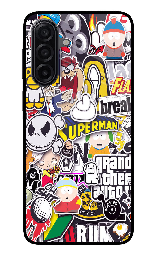 Sticker Bomb Samsung M17 5G Glass Case Back Cover by Casekaro