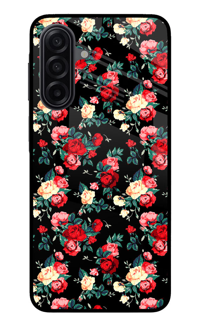 Rose Pattern Samsung M17 5G Glass Case Back Cover by Casekaro